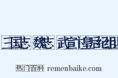 三国志·魏志·武宣卞皇后纪组词是什么意思的图片